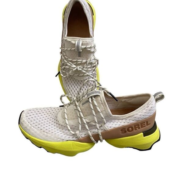 SOREL Kinetic Impact Lace Sneakers Sea Salt Yellow NL4073-126 Womens Size 8 - Picture 8 of 12